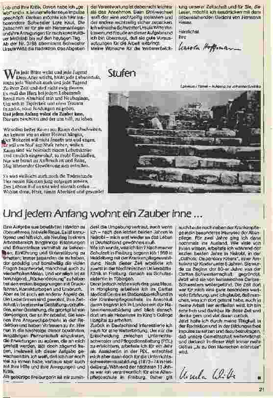 Vorschauseite 2: 40 Jahre Zeitschrift Caritasschwester 2. Teil