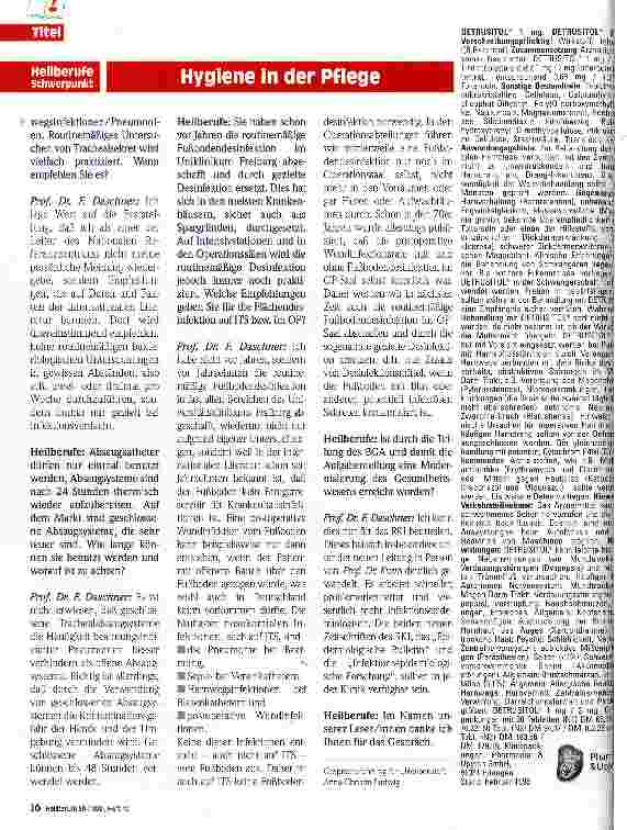Vorschauseite 5: (Un)Sichtbare Gefahr Hygiene in der Pflege