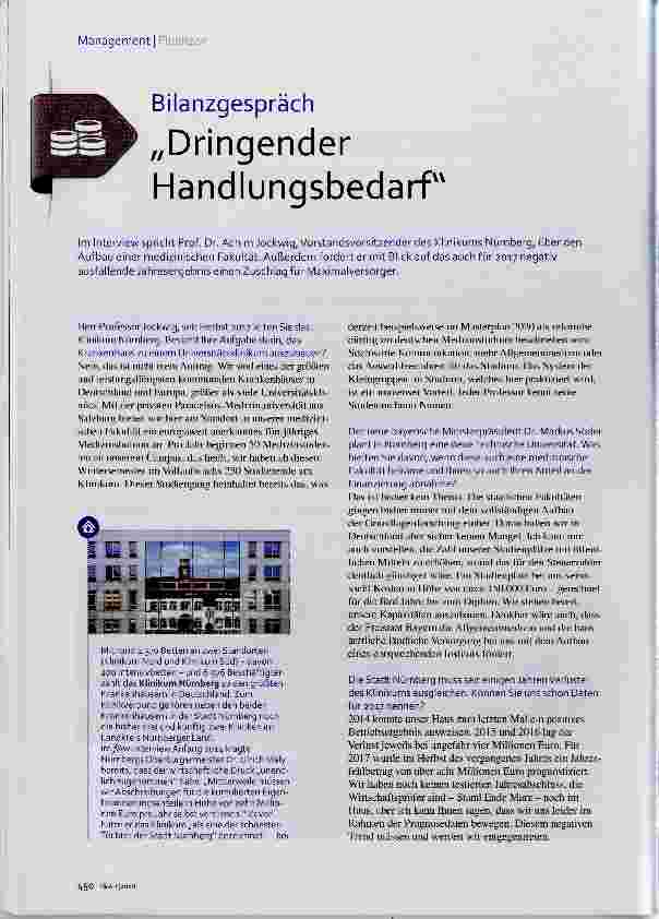 Vorschauseite 1: „Dringender Handlungsbedarf