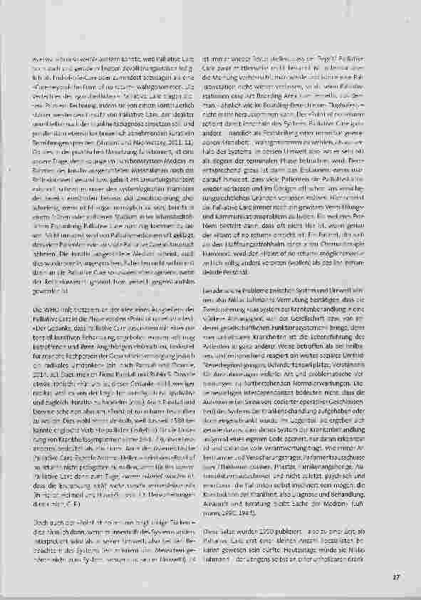 Vorschauseite 6: Die Grenzen der Palliative Care aus Sicht der Theorie sozialer Systeme
