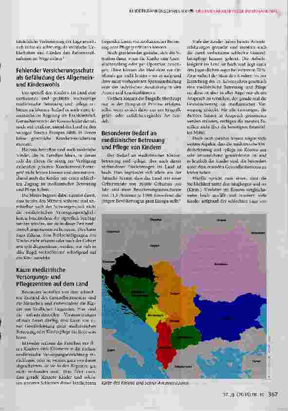 Vorschauseite 2: Situation von medizinischer Kinderbetreuung und -pflege im Kosovo und deren Implikationen für die Soziale Arbeit