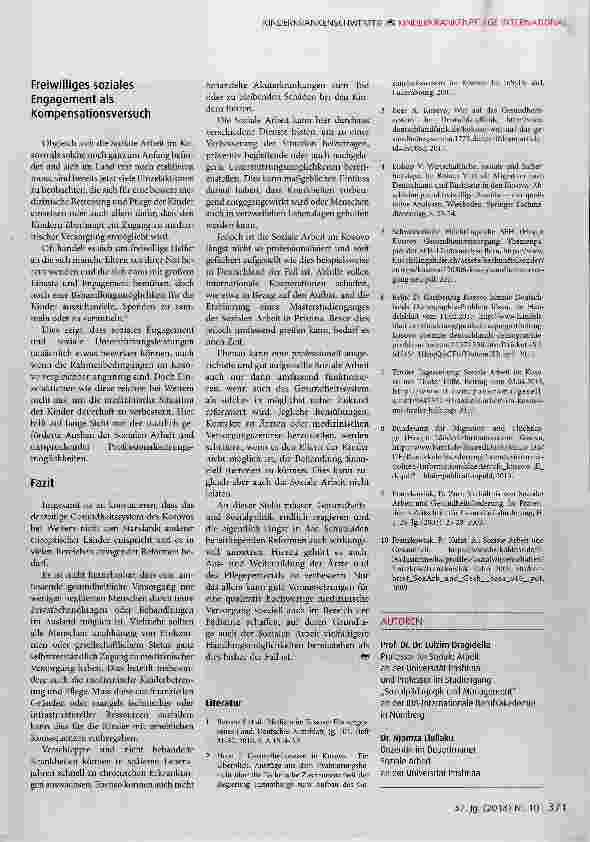 Vorschauseite 6: Situation von medizinischer Kinderbetreuung und -pflege im Kosovo und deren Implikationen für die Soziale Arbeit