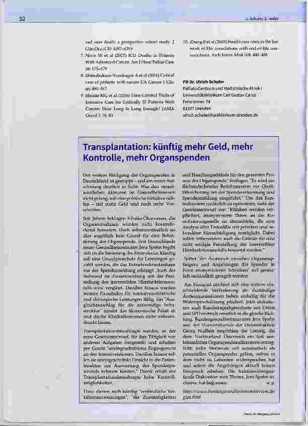 Vorschauseite 3: Widerspruch oder Optimum: Wann gehört der Patient mit einer neoplastischen Erkrankung auf die Intensivstation?