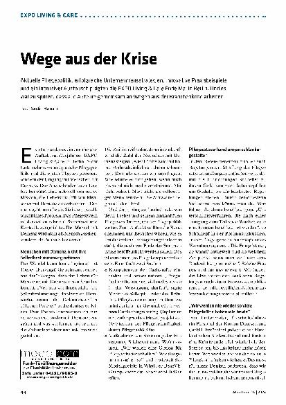 Vorschauseite 1: Wege aus der Krise