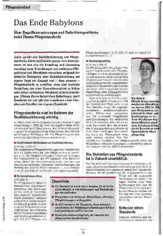 Vorschauseite 1: Das Ende Babylons Über Begriffsverwirrungen und Definitionsprobleme beim Thema Pflegestandards