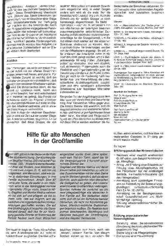 Vorschauseite 1: Hilfe für alte Menschen in der Großfamilie