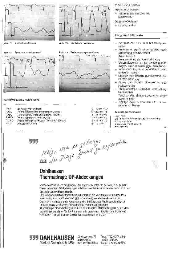 Vorschauseite 3: Pflegehandbuch der Anästhesieabteilung 6.Teil: Rechtsherzkatheter