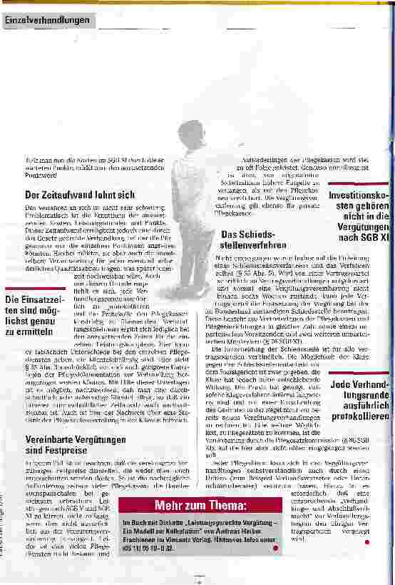 Vorschauseite 5: Allein gegen die Kassen? Ermittlung von notwendigen Leistungsentgelten als Vorbereitung auf die Einzelverhandlungen nach SGB XI