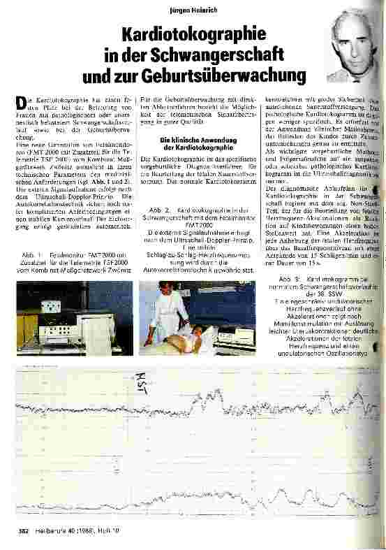 Vorschauseite 1: Kardiotokographie in der Schwangerschaft und zur Geburtsüberwachung