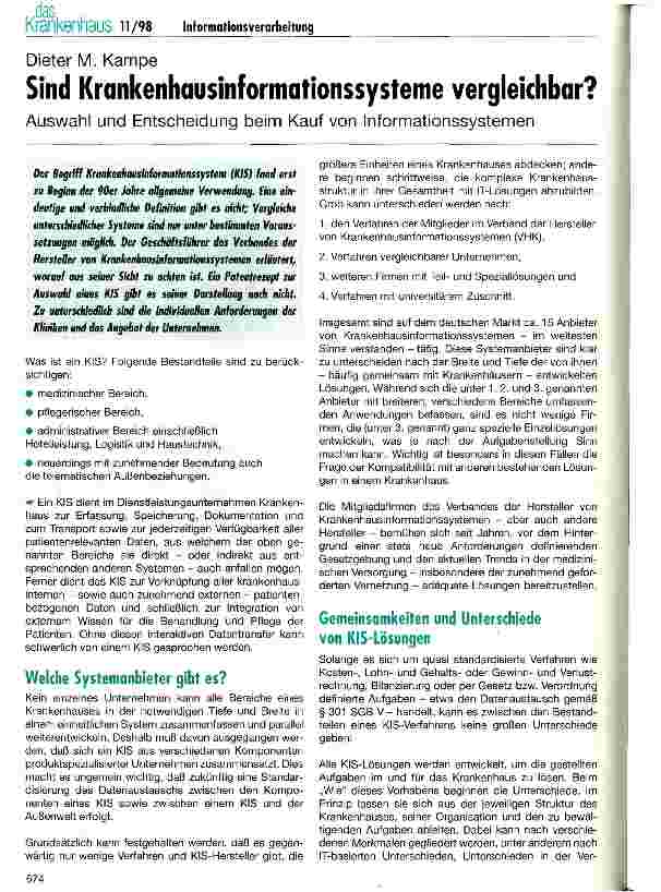 Vorschauseite 1: Sind Krankenhausinformationssysteme vergleichbar? Auswahl und Entscheidung beim Kauf von Informationssystemen