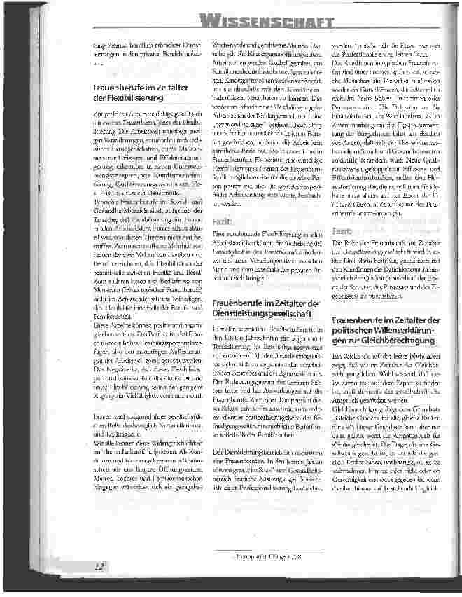Vorschauseite 3: Die gesellschaftliche Rolle der Frauenberufe
