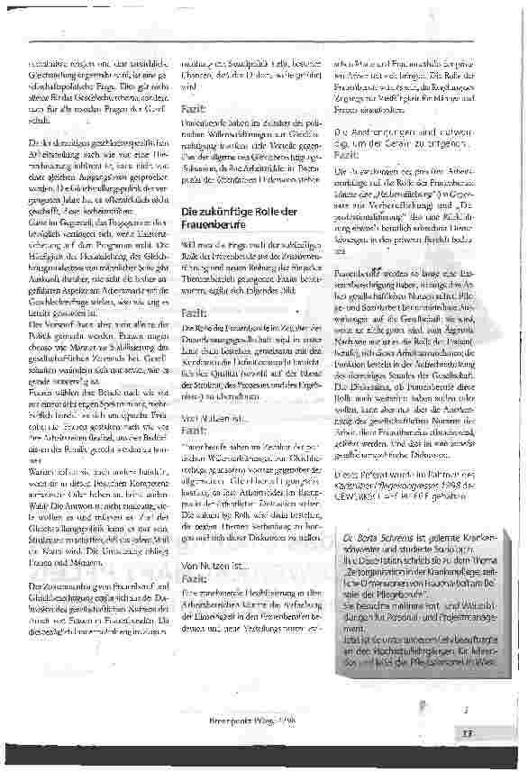 Vorschauseite 4: Die gesellschaftliche Rolle der Frauenberufe