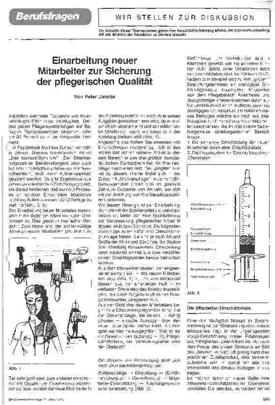 Vorschauseite 1: Einarbeitung neuer Mitarbeiter zur Sicherstellung der pflegerischen Qualität