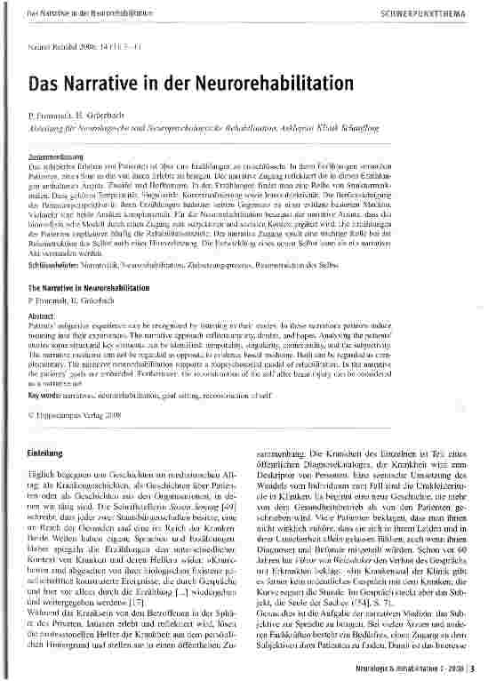 Vorschauseite 1: Das Narrative in der Neurorehabilitation