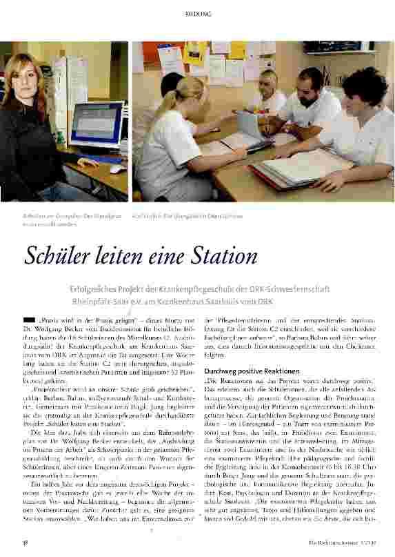 Vorschauseite 1: Schüler leiten eine Station