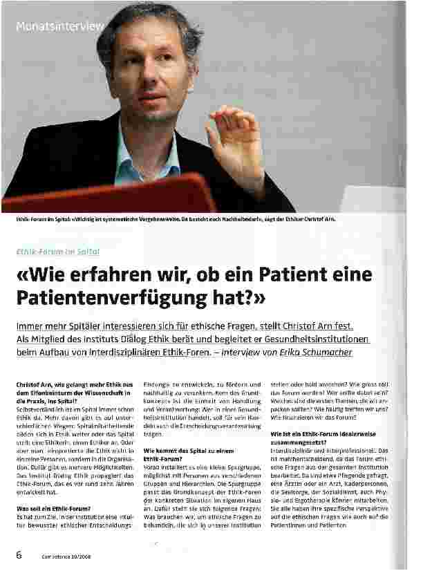 Vorschauseite 1: Wie erfahren wir, ob ein Patient eine Patientenverfügung hat?