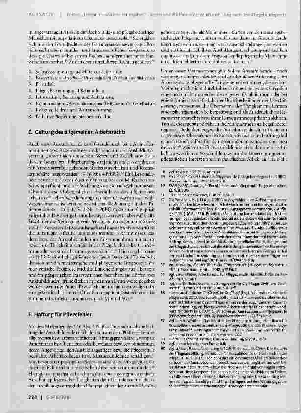 Vorschauseite 6: „Lehrjahre sind keine Herrenjahre! Rechte und Pflichten in der Berufsausbildung nach dem Pflegeberufegesetz (Teil 3: Rechte und Pflichten der Auszubildenden)