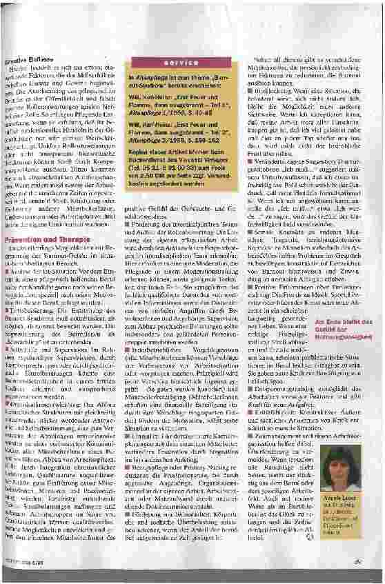 Vorschauseite 4: Gebrannte Kinder Streßberuf Altenpflege