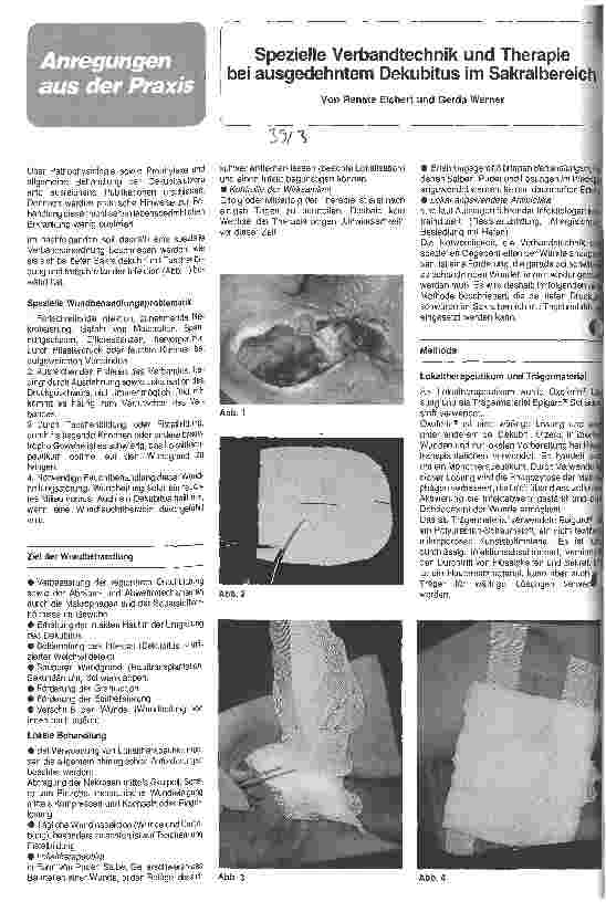 Vorschauseite 1: Spezielle Verbandtechnik und Therapie bei ausgedehntem Dekubitus im Sakralbereich