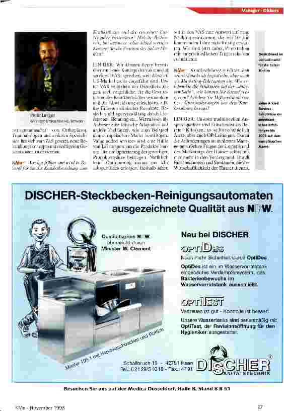 Vorschauseite 2: Diskussion um Spitzenleistungen Sulzer Medica (CH): Neue Wege für den Dialog