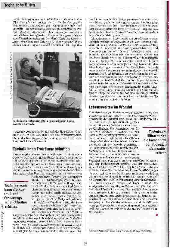 Vorschauseite 5: High Tech im Wohnzimmer Technikeinsatz und Innovationspotentiale in der Häuslichen Pflege