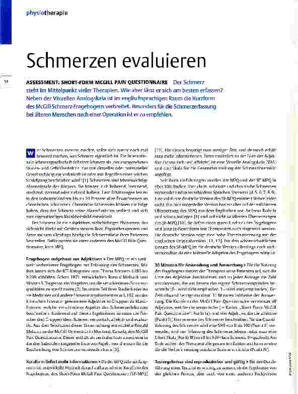 Vorschauseite 1: Schmerzen evaluieren