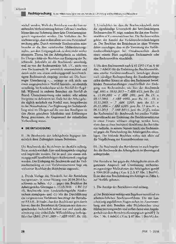 Vorschauseite 6: Zu den Mitbestimmungsrechten des Betriebsrats im Zusammenhang mit der Erstellung und Durchführung von Dienstplänen sowie ihrer Änderung