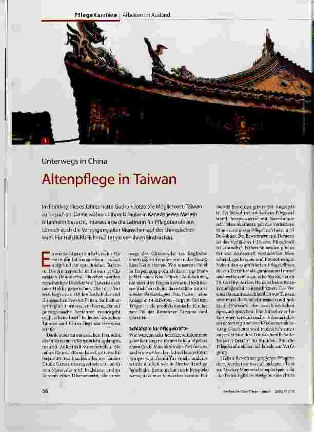 Vorschauseite 1: Altenpflege in Taiwan