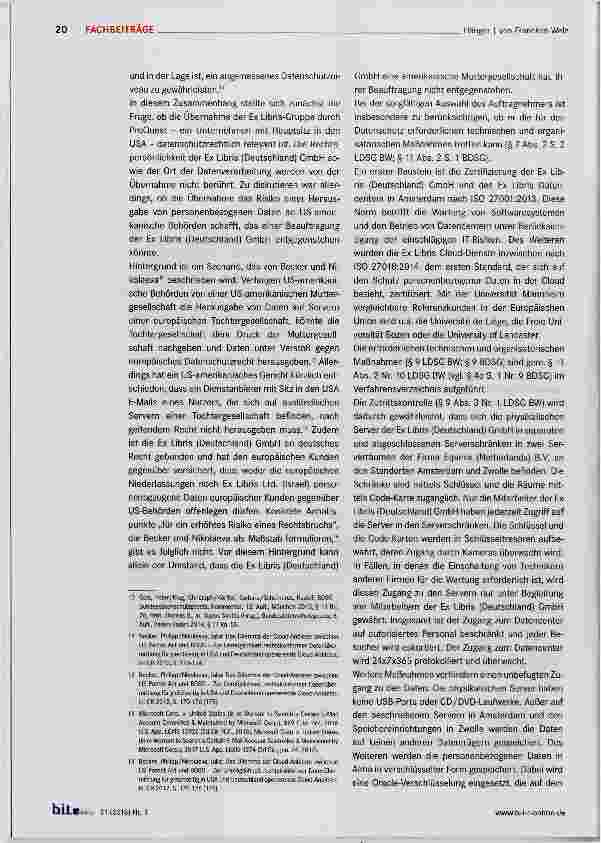Vorschauseite 3: Datenschutzrechtliche Fragen bei der Einführung der Bibliothekssoftware Alma