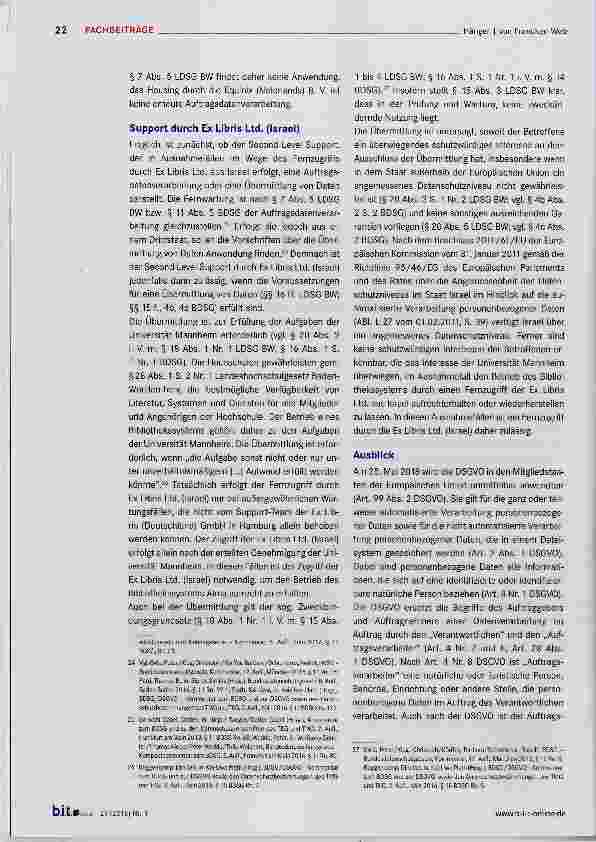 Vorschauseite 5: Datenschutzrechtliche Fragen bei der Einführung der Bibliothekssoftware Alma