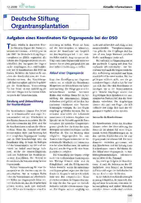 Vorschauseite 1: Deutsche Stiftung Organtransplantation