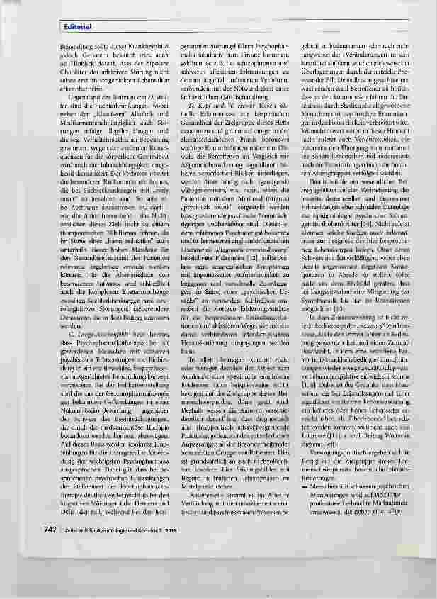Vorschauseite 2: Themenschwerpunkt alt gewordene psychisch Kranke