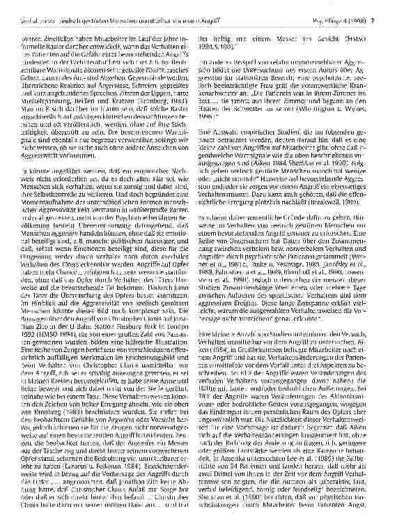 Vorschauseite 2: Verhalten von seelisch gestörten Menschen unmittelbar vor einem Angriff