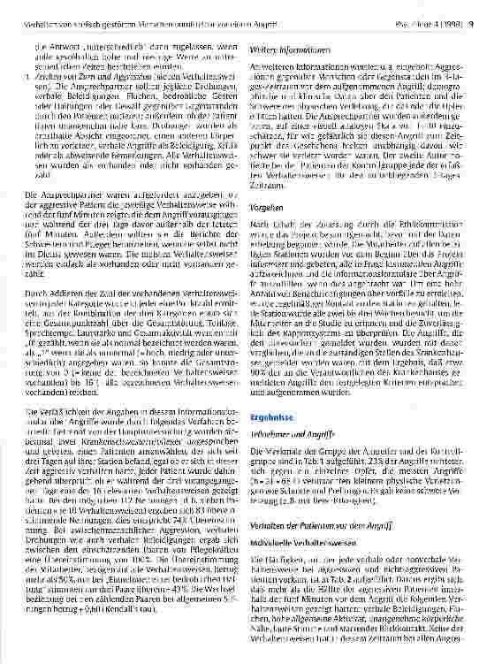 Vorschauseite 4: Verhalten von seelisch gestörten Menschen unmittelbar vor einem Angriff
