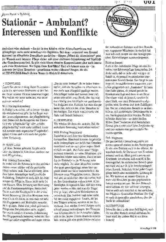 Vorschauseite 1: Stationär - Ambulant? Interessen und Konflikte