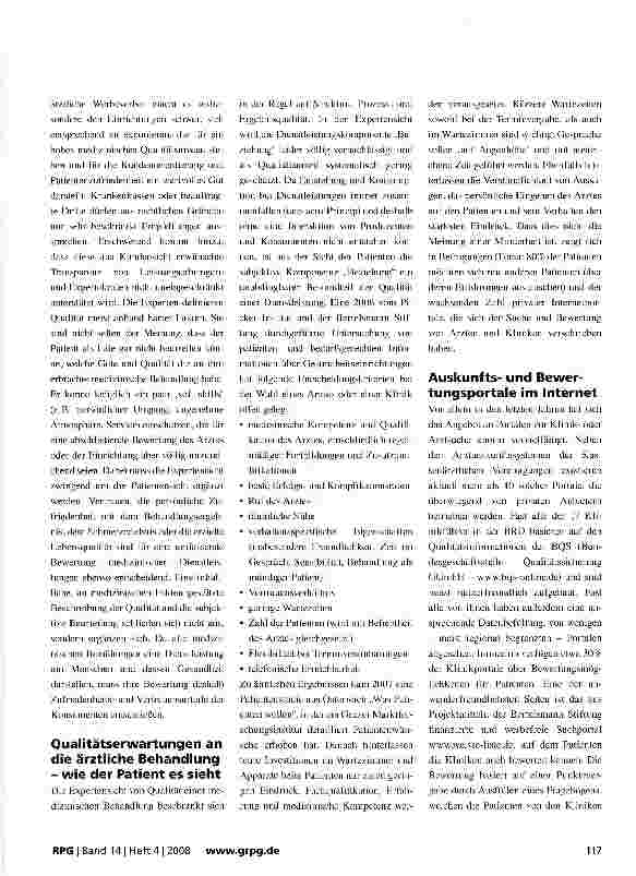 Vorschauseite 2: Internetbewertung durch Verbraucher und Patienten -Entscheidungshilfen für Kranken kassen bei Direktverträgen
