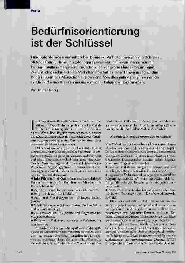 Vorschauseite 1: Bedürfnisorientierung ist der Schlüssel