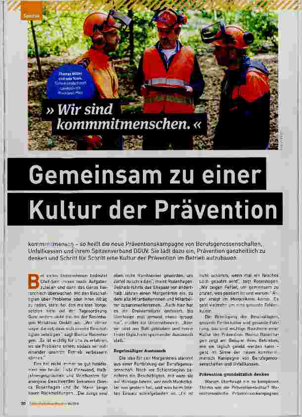 Vorschauseite 1: Gemeinsam zu einer Kultur der Prävention