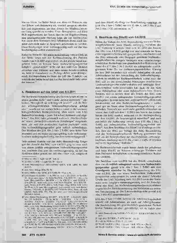 Vorschauseite 2: „Das (begrenzte) Vorbeschäftigungsverbot ist tot, es lebe das Vorbeschäftigungsverbot!“