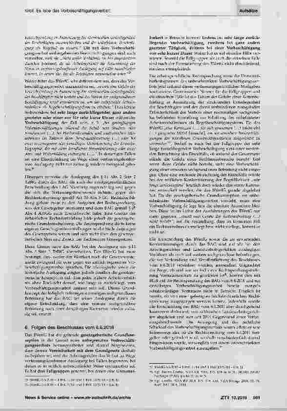 Vorschauseite 3: „Das (begrenzte) Vorbeschäftigungsverbot ist tot, es lebe das Vorbeschäftigungsverbot!“
