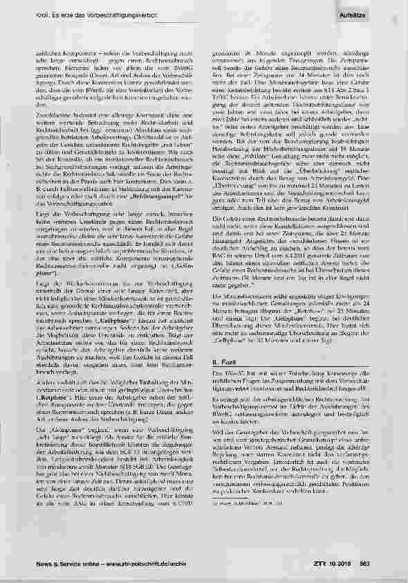 Vorschauseite 5: „Das (begrenzte) Vorbeschäftigungsverbot ist tot, es lebe das Vorbeschäftigungsverbot!“