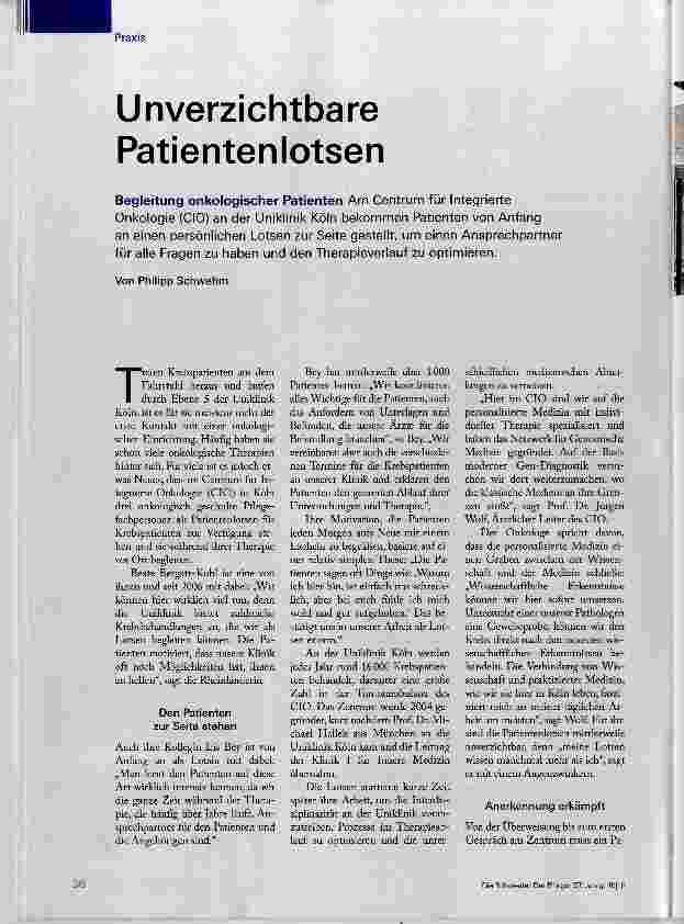 Vorschauseite 1: Unverzichtbare Patientenlotsen