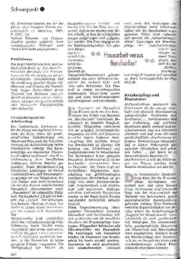 Vorschauseite 2: Primary Nursing und Feminismus