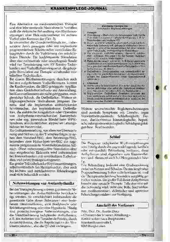 Vorschauseite 6: Klinik und Therapie tachykarder Herzrhytmusstörungen