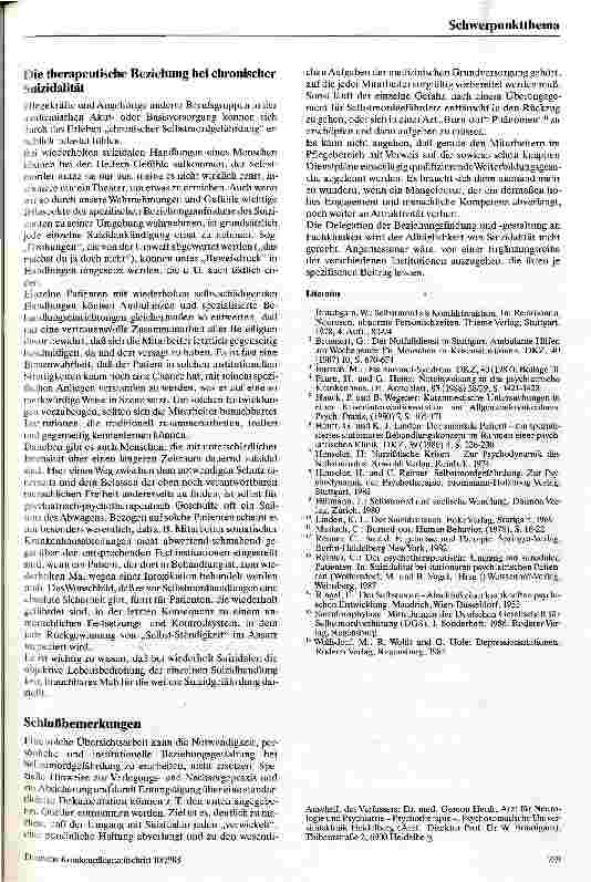 Vorschauseite 5: Die all-tägliche Suizidalität Möglichkeiten und Grenzen in der medizinischen Basisversorgung
