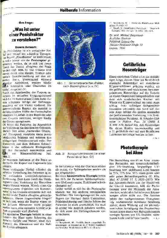 Vorschauseite 1: Was ist unter einer Penisfraktur zu verstehen