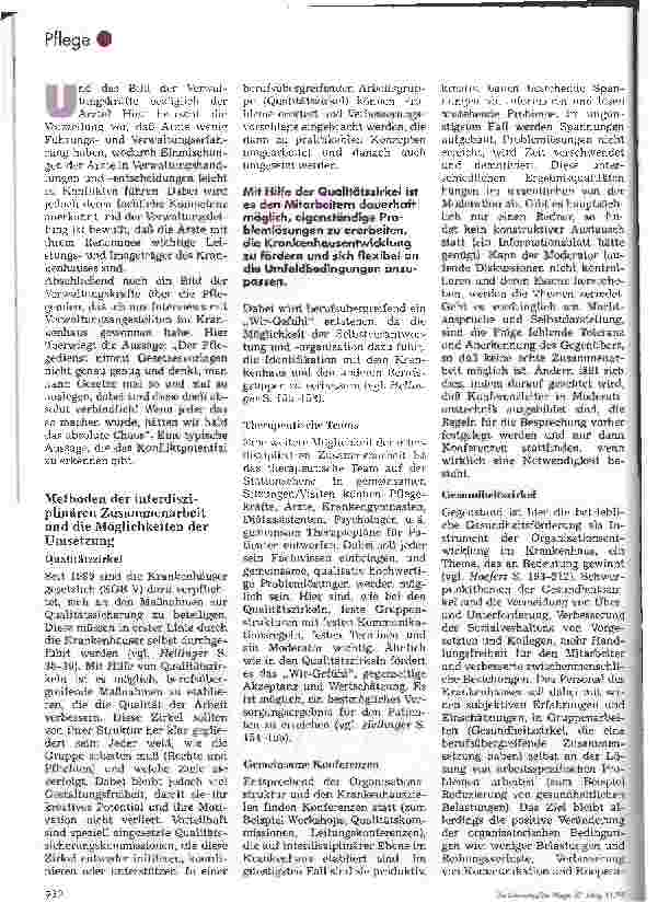 Vorschauseite 4: Interdisziplinäre Zusammenarbeit im Krankenhaus Ein Beitrag zur Wirtschaftlichkeit
