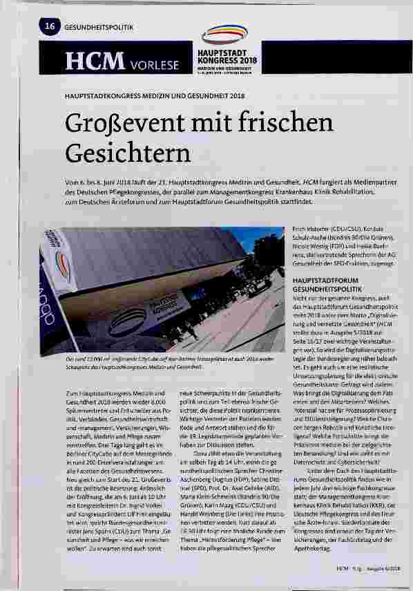 Vorschauseite 1: Großevent mit frischen Gesichtern