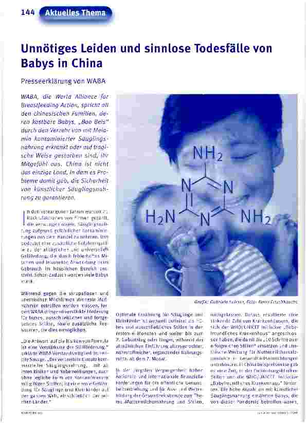 Vorschauseite 1: Unnötiges Leiden und sinnlose Todesfälle von Babys in China