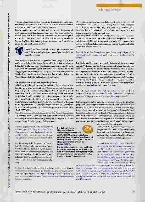 Vorschauseite 2: Haftungsrisiken von Ergotherapeuten